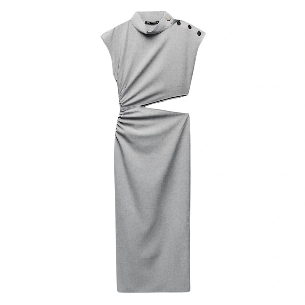 CUT OUT MIDI DRESS - Picture 1 of 8